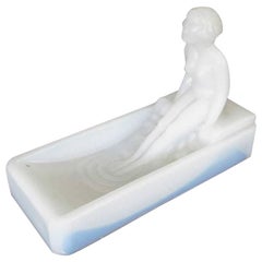 Art Deco Style H. Hoffman Milk Glass Art Glass Soap Dish