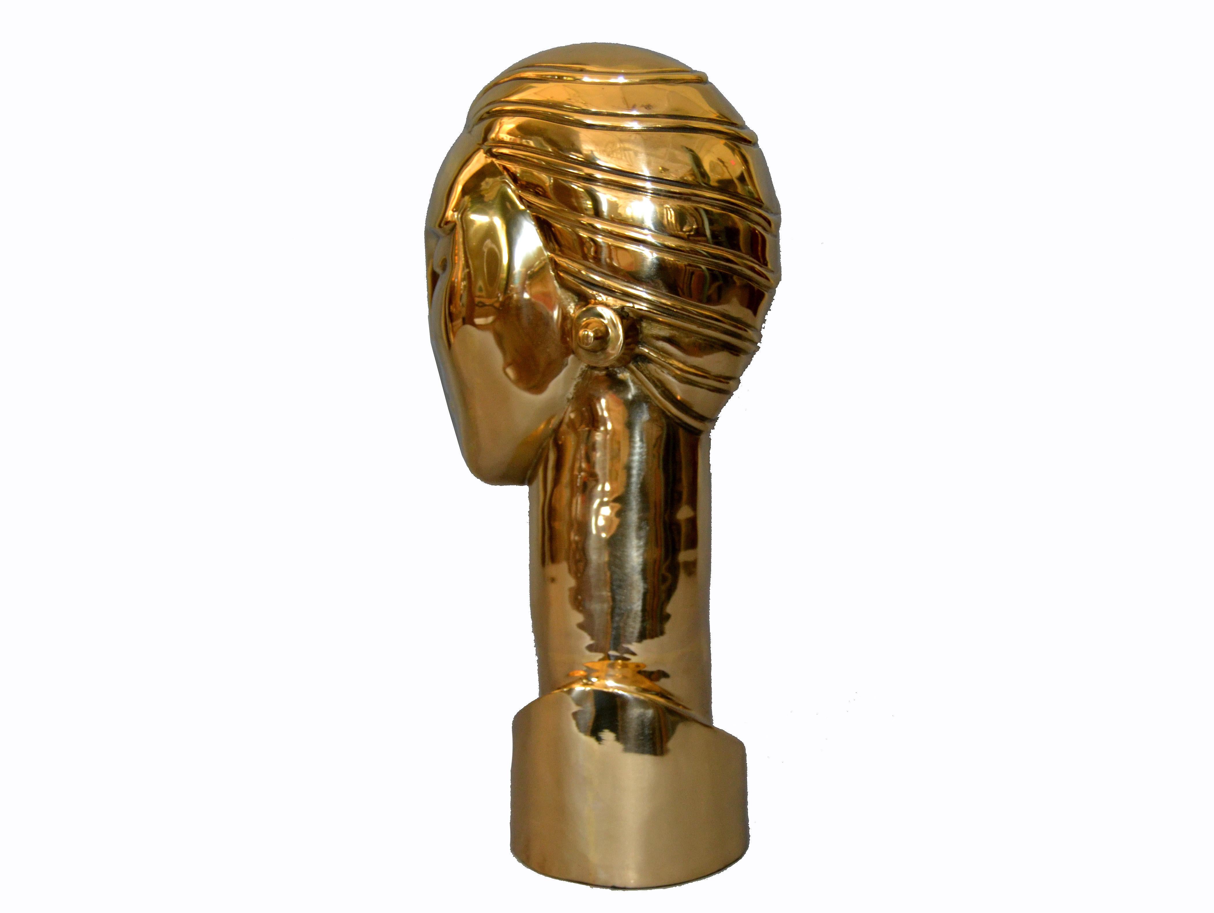 Art Deco Style Hagenauer Manner Bronze Bust, Figurative Sculpture Elongated Neck 3