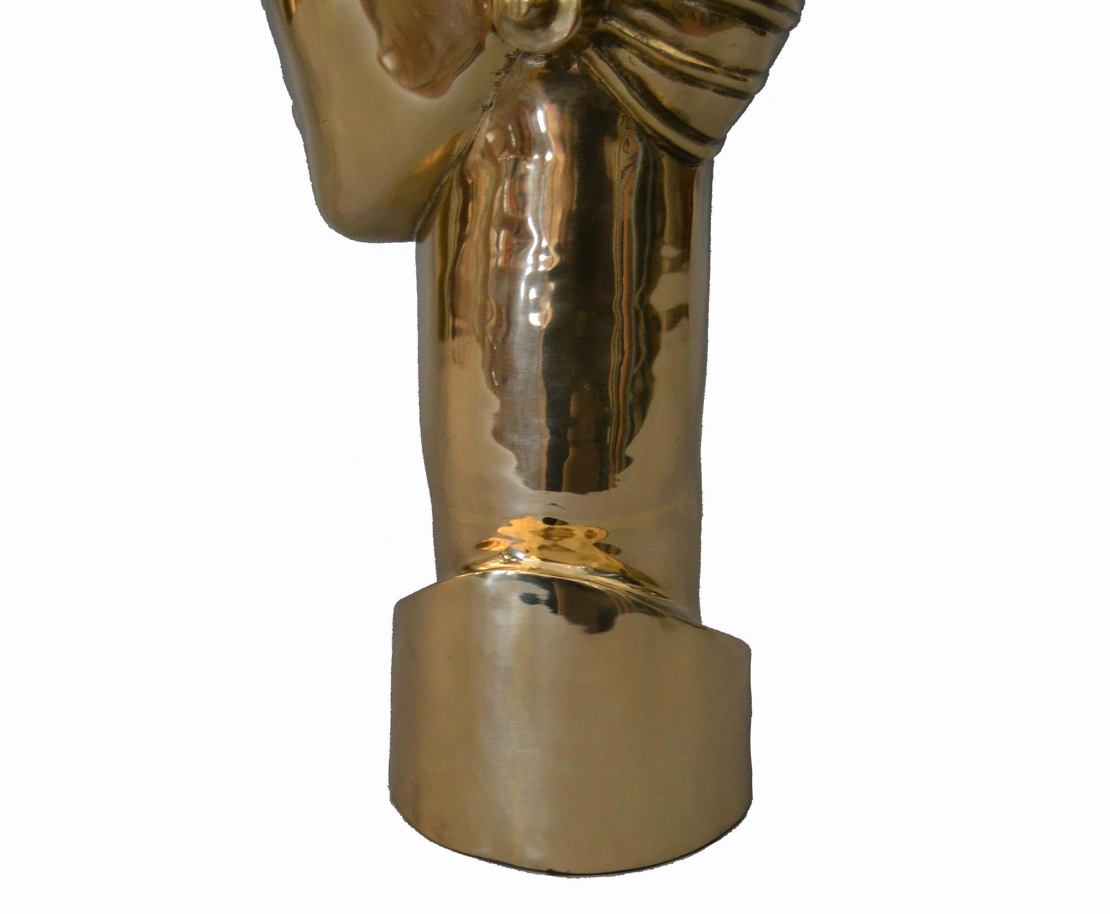 Art Deco Style Hagenauer Manner Bronze Bust, Figurative Sculpture Elongated Neck 5