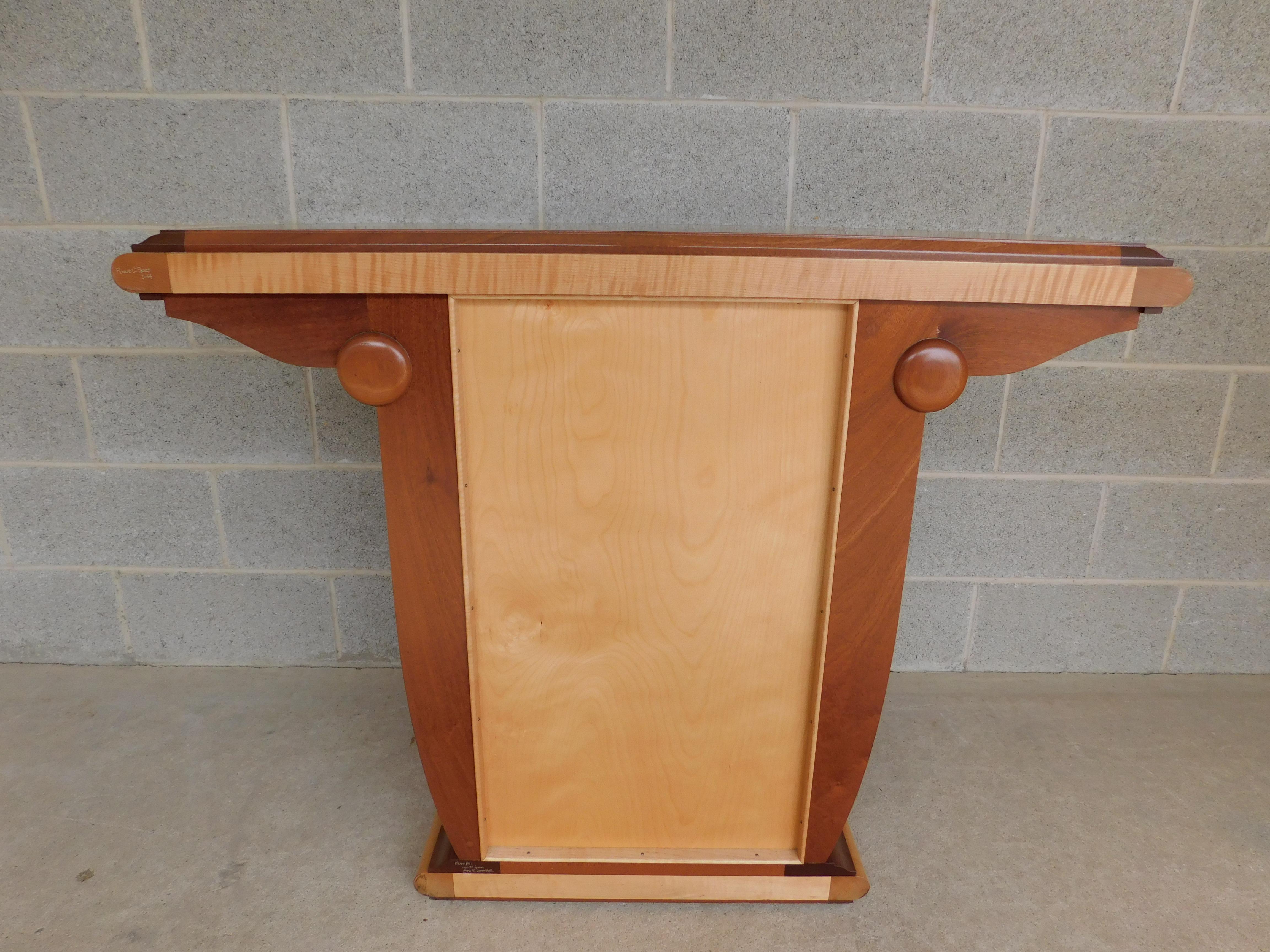 Art Deco Style Hand Crafted Console Table by Ronald C Puckett For Sale 5