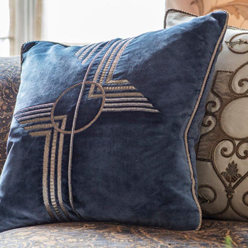 British Art Deco style hand embroidered cushion by Beaumont & Fletcher For Sale