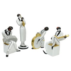 Art Deco Style Hand Painted Ceramic Set of a Band, Colection Robj by Villeroy &