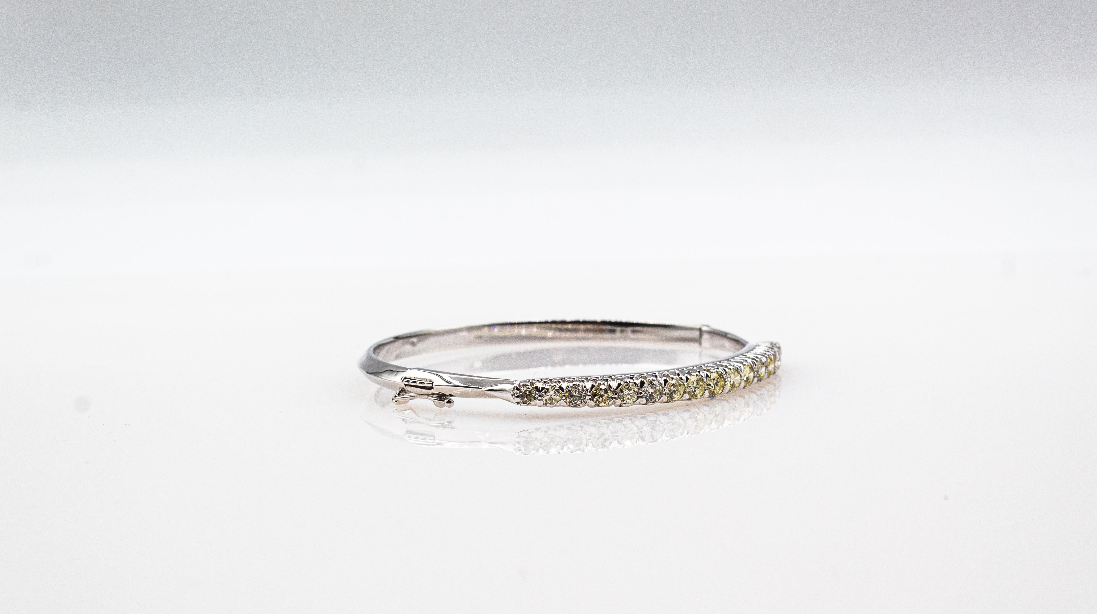 Weißgoldarmband im Art-déco-Stil mit handgefertigten weißen Diamanten im Brillantschliff 1