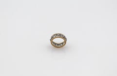 Art Deco Style Handcrafted White Rose Cut Diamond Yellow Gold Ring