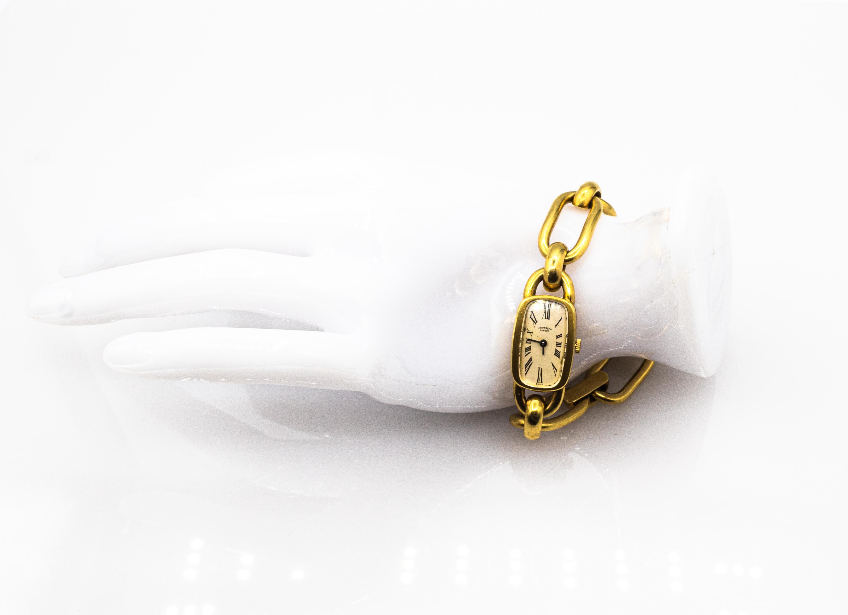 Handgefertigtes Gelbgold-Uhrarmband „Carlo Weingrill“ im Art-déco-Stil im Angebot 6