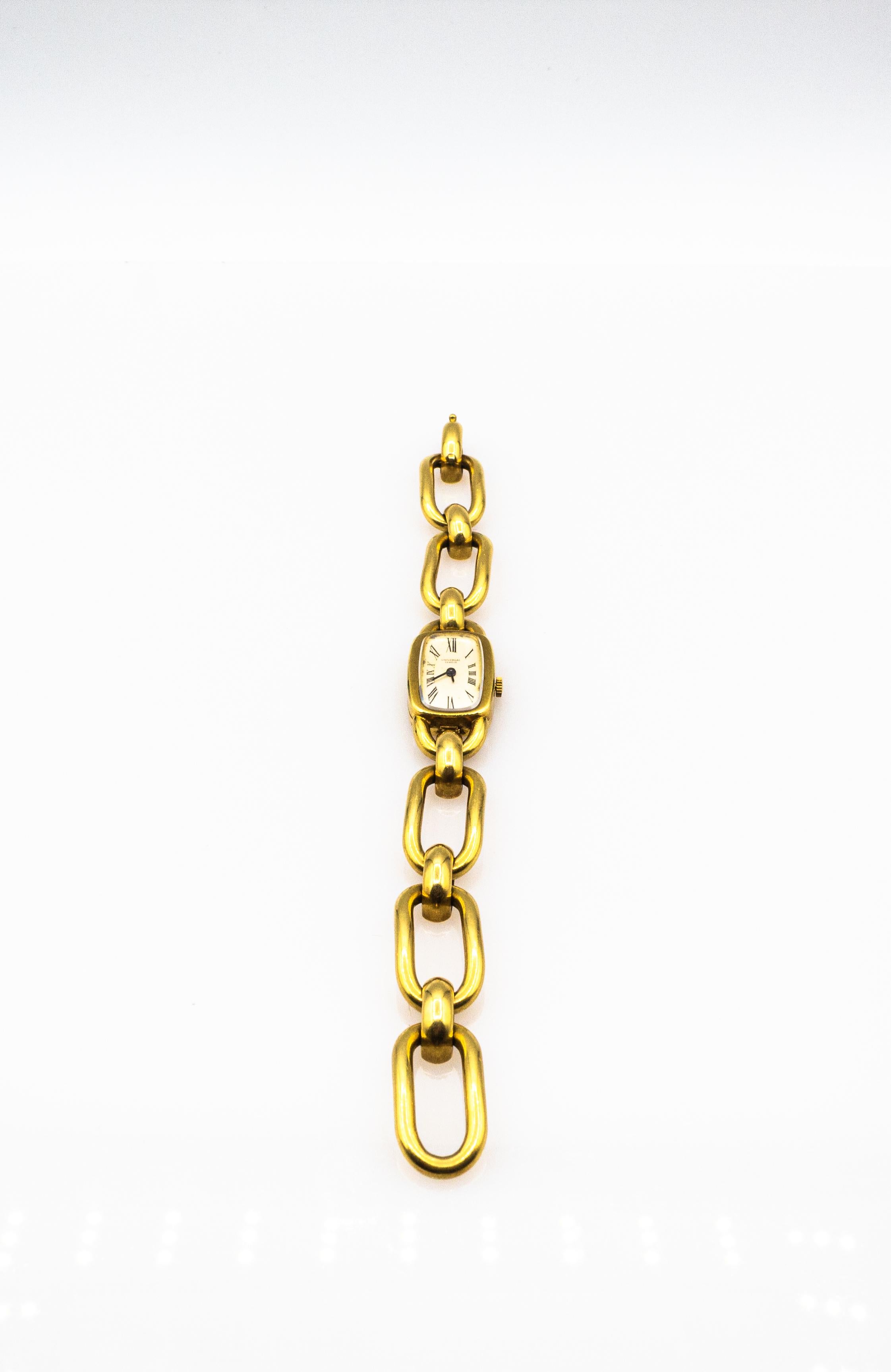 Handgefertigtes Gelbgold-Uhrarmband „Carlo Weingrill“ im Art-déco-Stil (Art déco) im Angebot