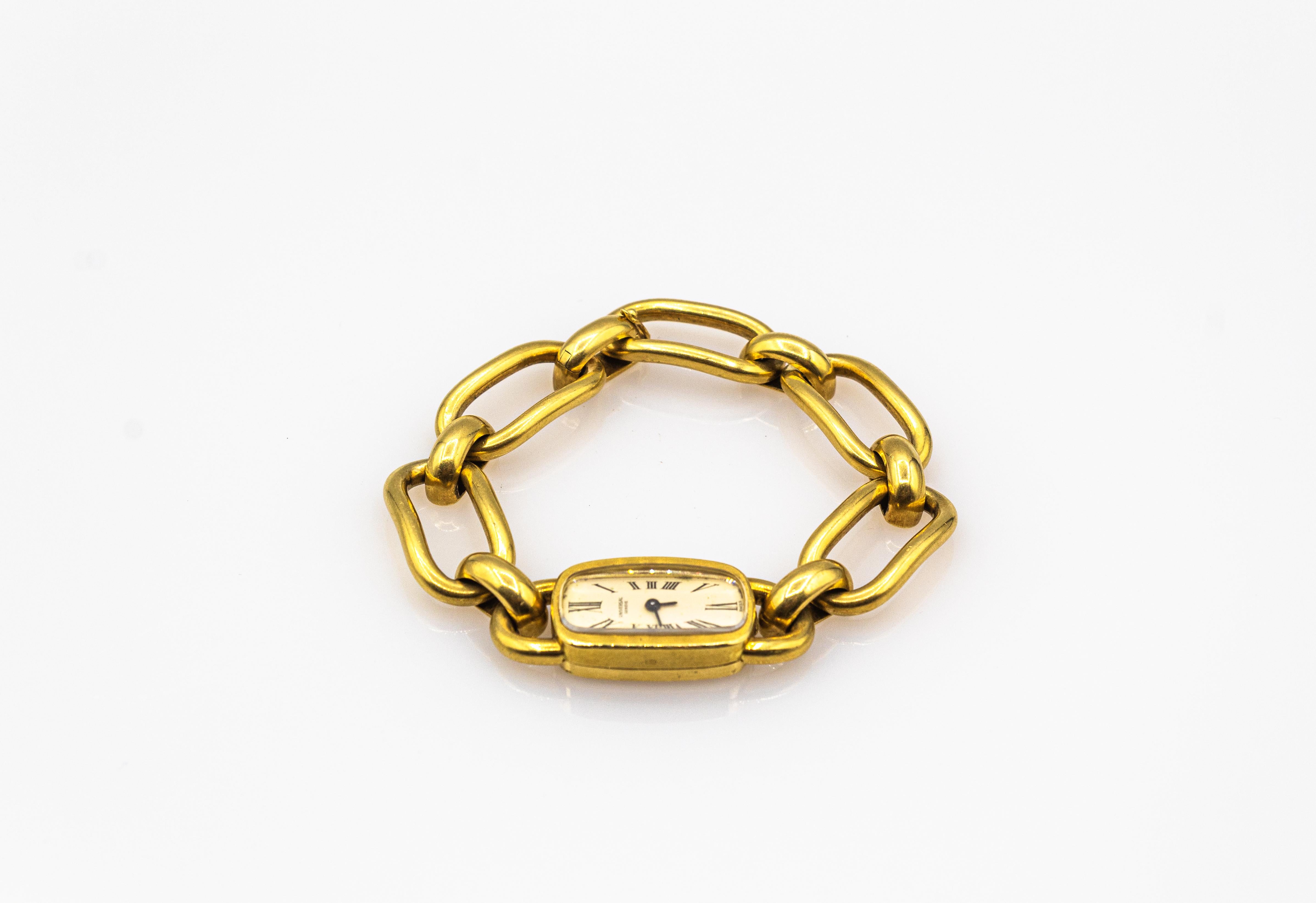 Handgefertigtes Gelbgold-Uhrarmband „Carlo Weingrill“ im Art-déco-Stil im Zustand „Neu“ im Angebot in Naples, IT
