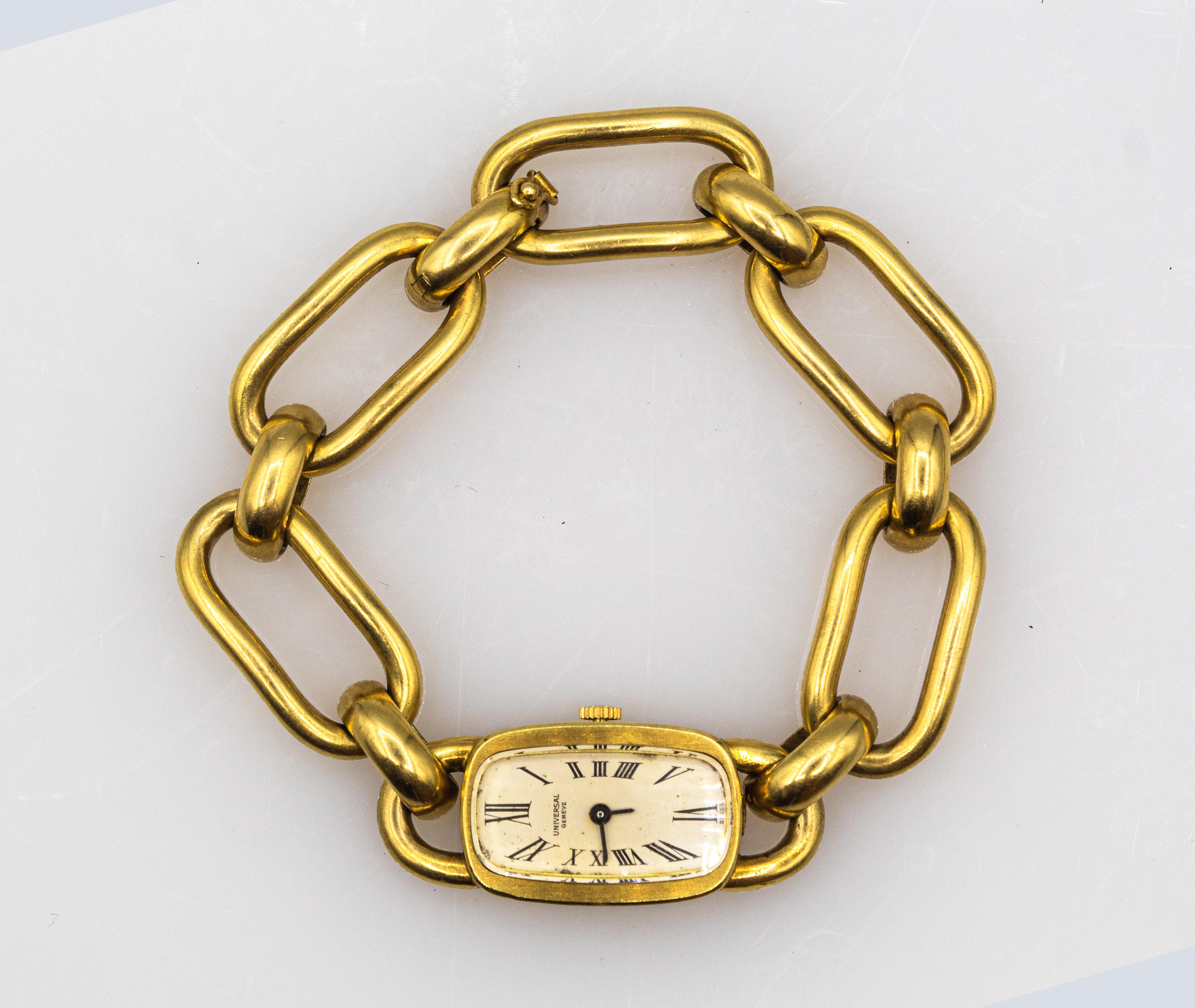 Handgefertigtes Gelbgold-Uhrarmband „Carlo Weingrill“ im Art-déco-Stil im Angebot 1