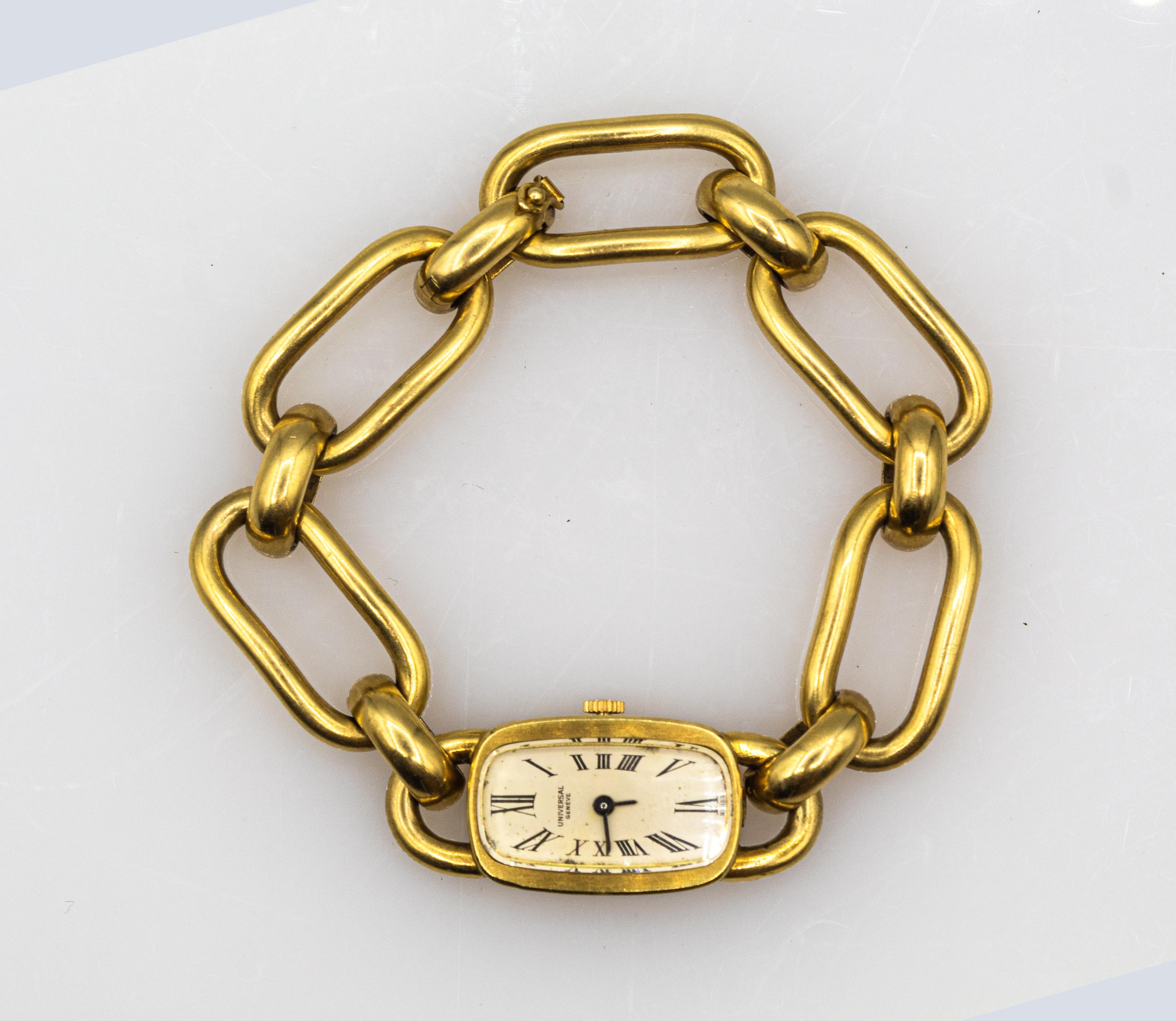 Handgefertigtes Gelbgold-Uhrarmband „Carlo Weingrill“ im Art-déco-Stil im Angebot 2