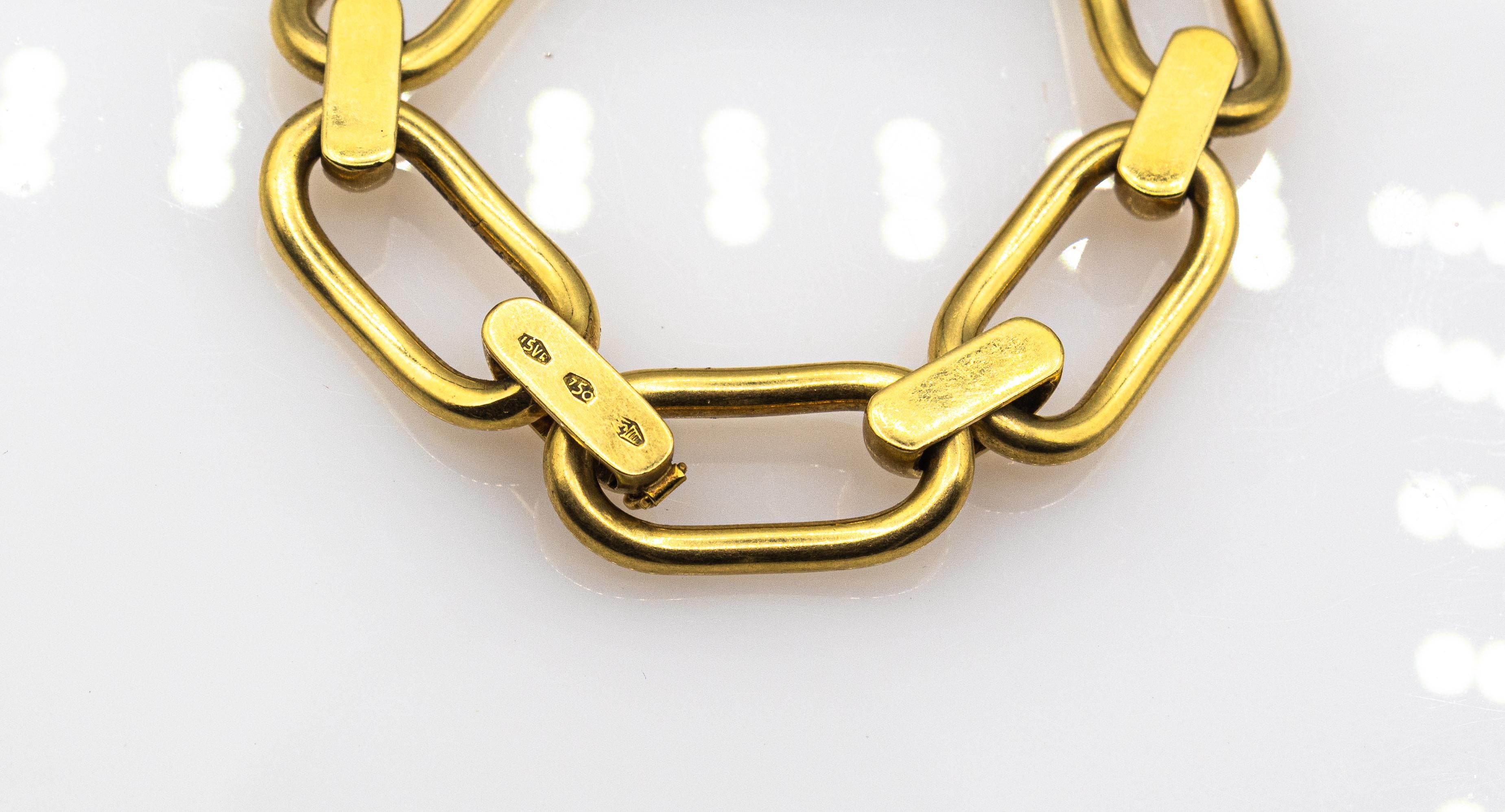 Handgefertigtes Gelbgold-Uhrarmband „Carlo Weingrill“ im Art-déco-Stil im Angebot 4