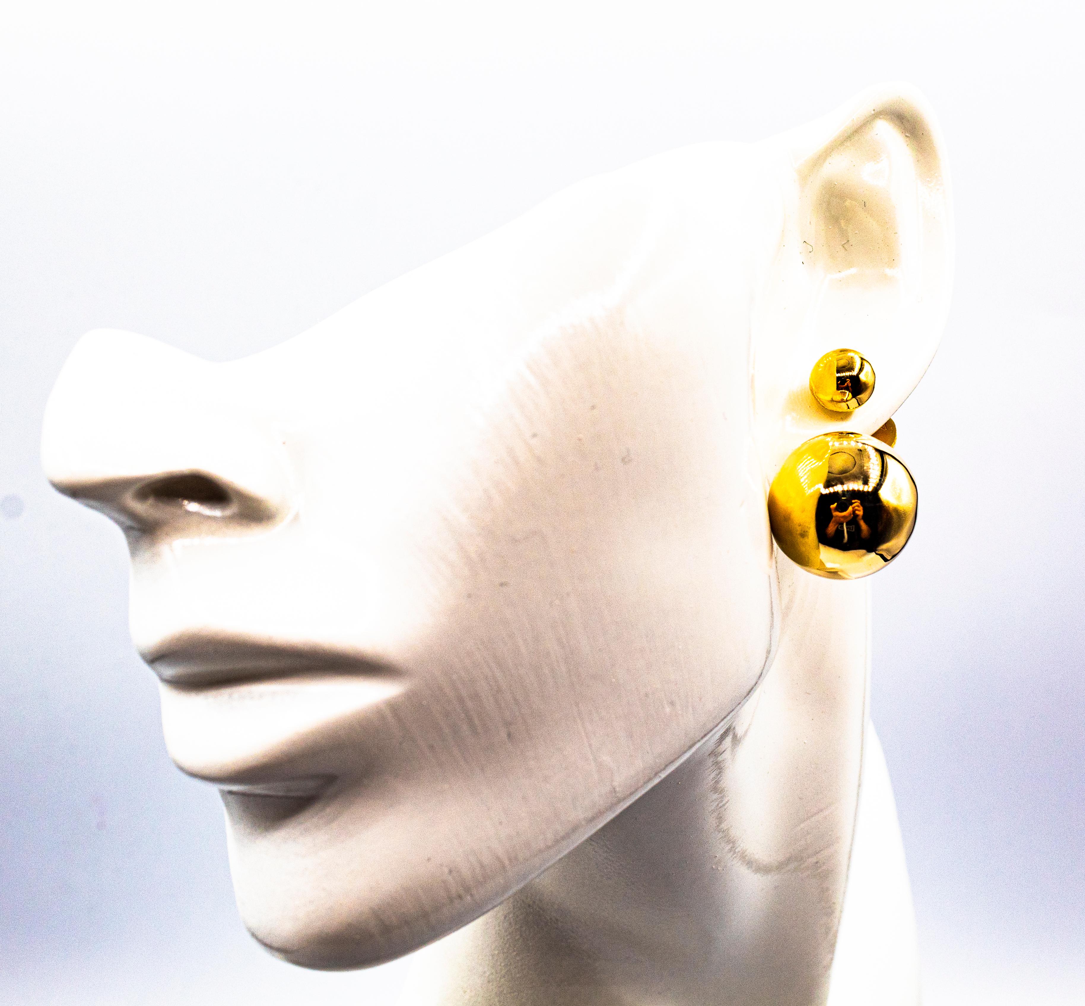 Ohrstecker im Art-déco-Stil, handgefertigt aus Gelbgold 6