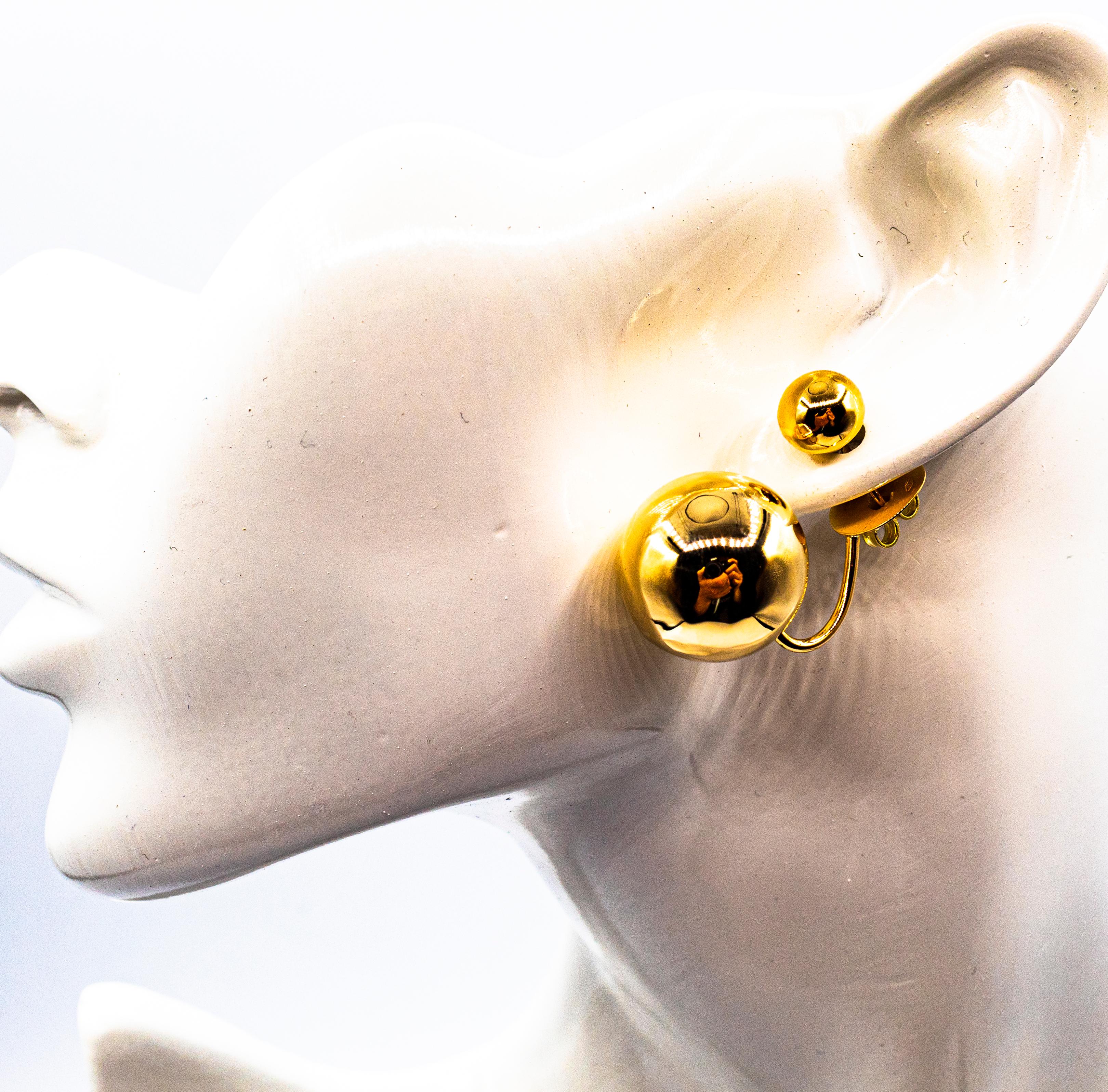 Ohrstecker im Art-déco-Stil, handgefertigt aus Gelbgold 7