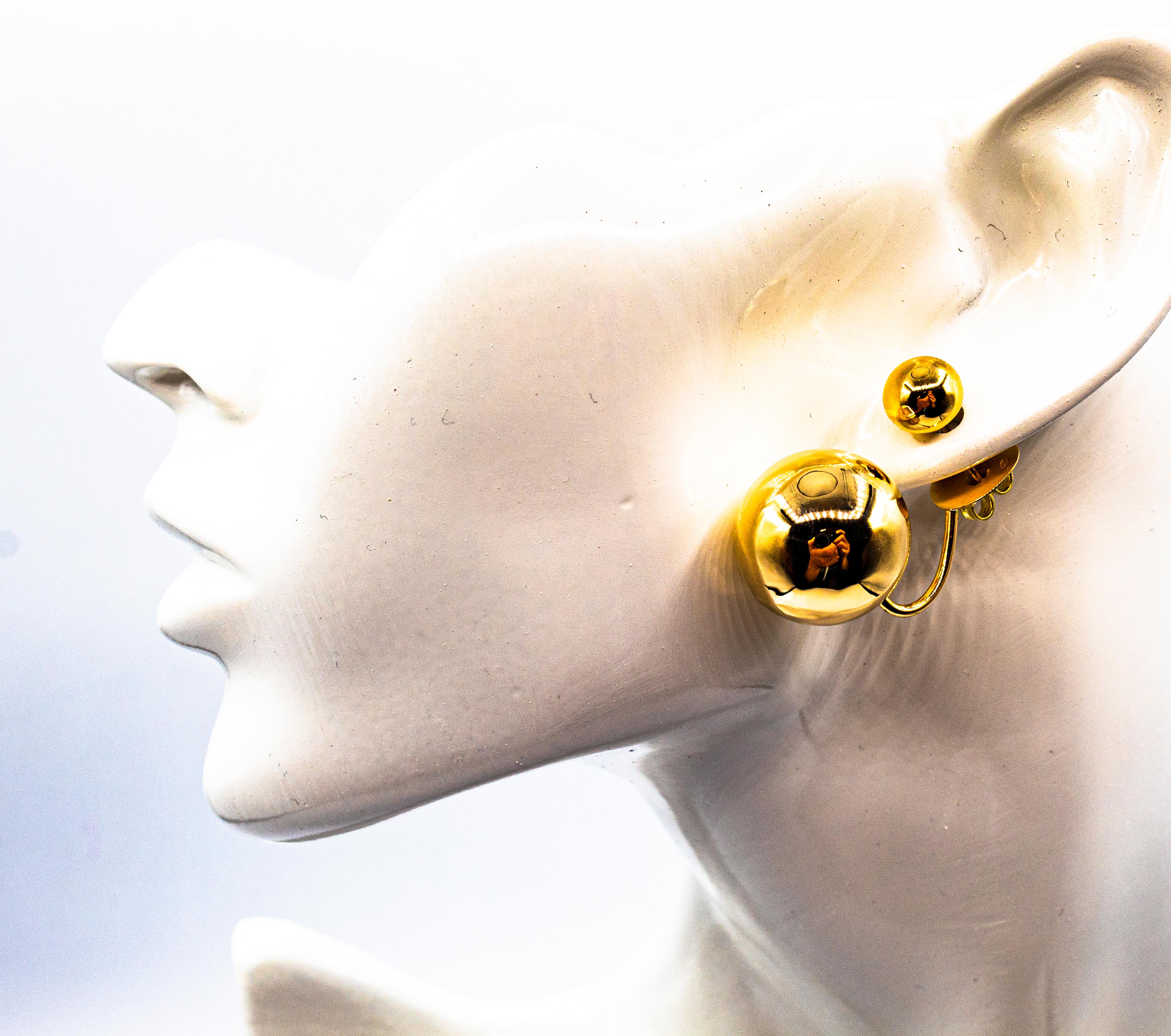 Ohrstecker im Art-déco-Stil, handgefertigt aus Gelbgold 8