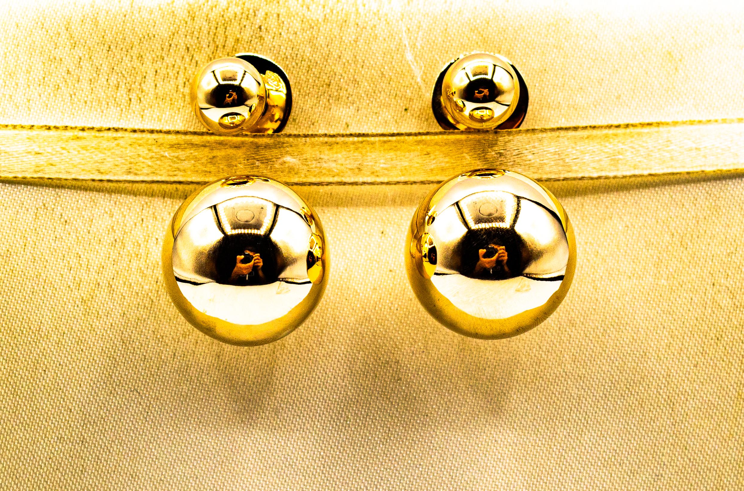 Ohrstecker im Art-déco-Stil, handgefertigt aus Gelbgold (Art déco)