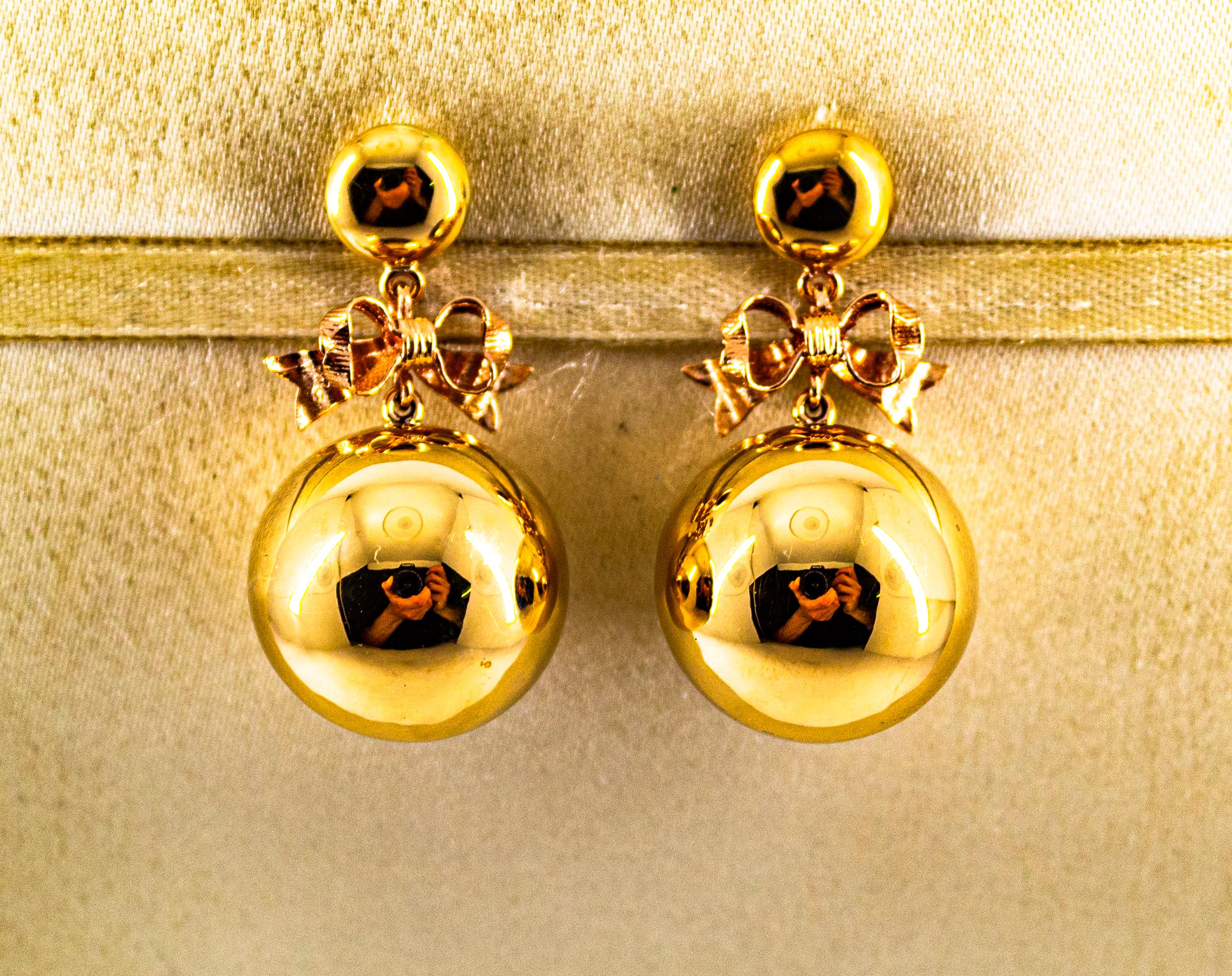 da uomo o donna Orecchini pendenti in oro giallo lavorati a mano in stile Art Deco in vendita