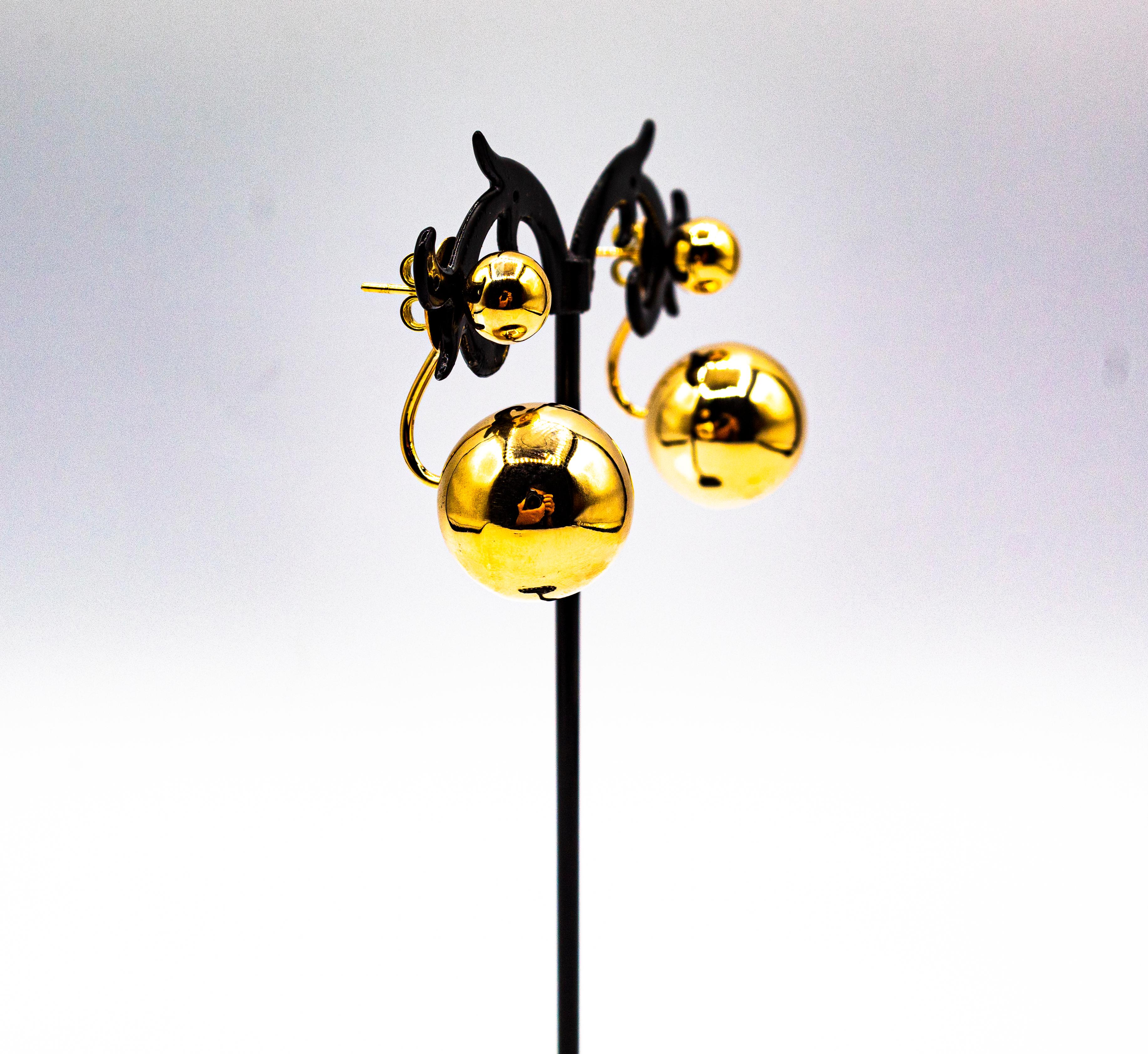Ohrstecker im Art-déco-Stil, handgefertigt aus Gelbgold 2