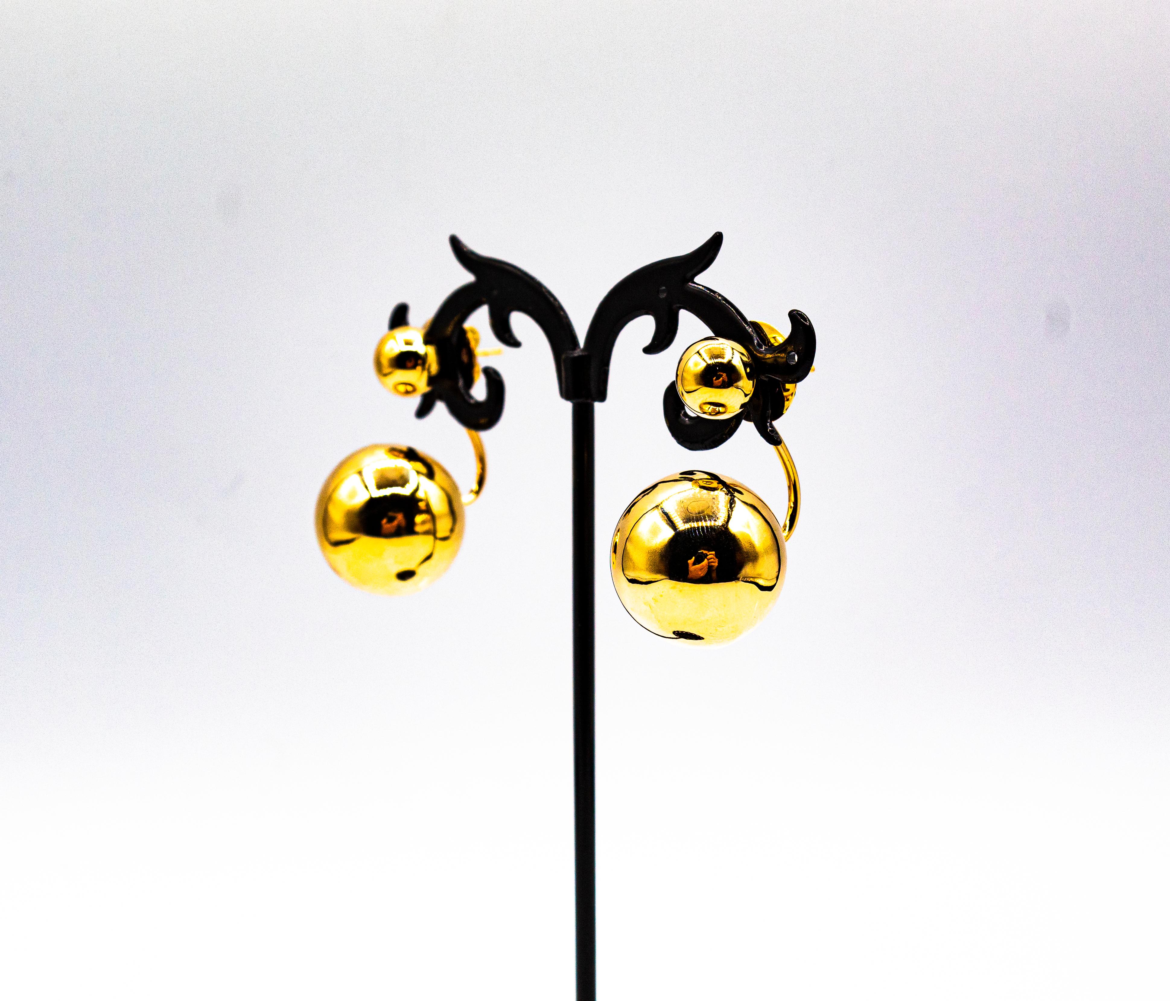 Ohrstecker im Art-déco-Stil, handgefertigt aus Gelbgold 4