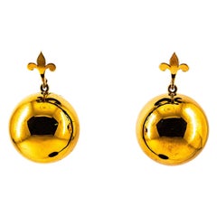 Pendientes colgantes de oro amarillo estilo Art Déco hechos a mano