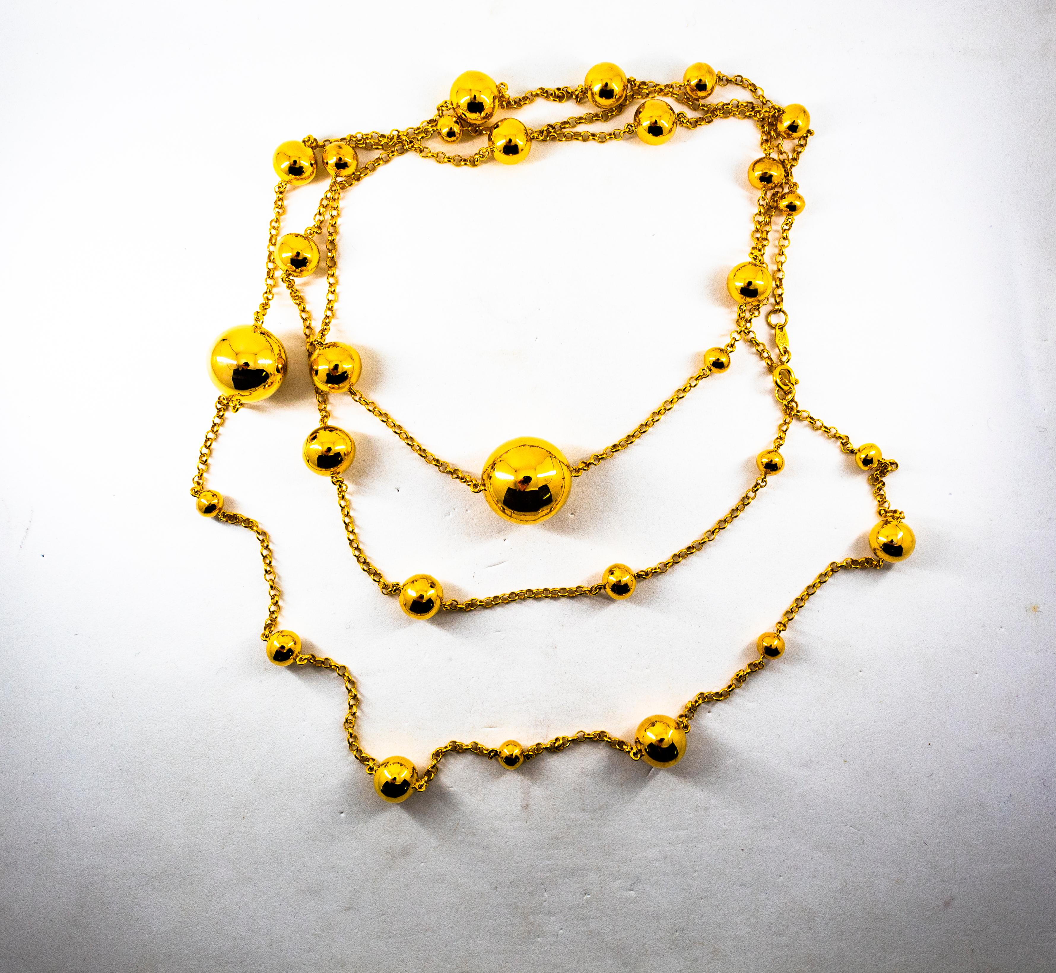 Art Deco Style Handcrafted Yellow Gold Drop Necklace For Sale 9
