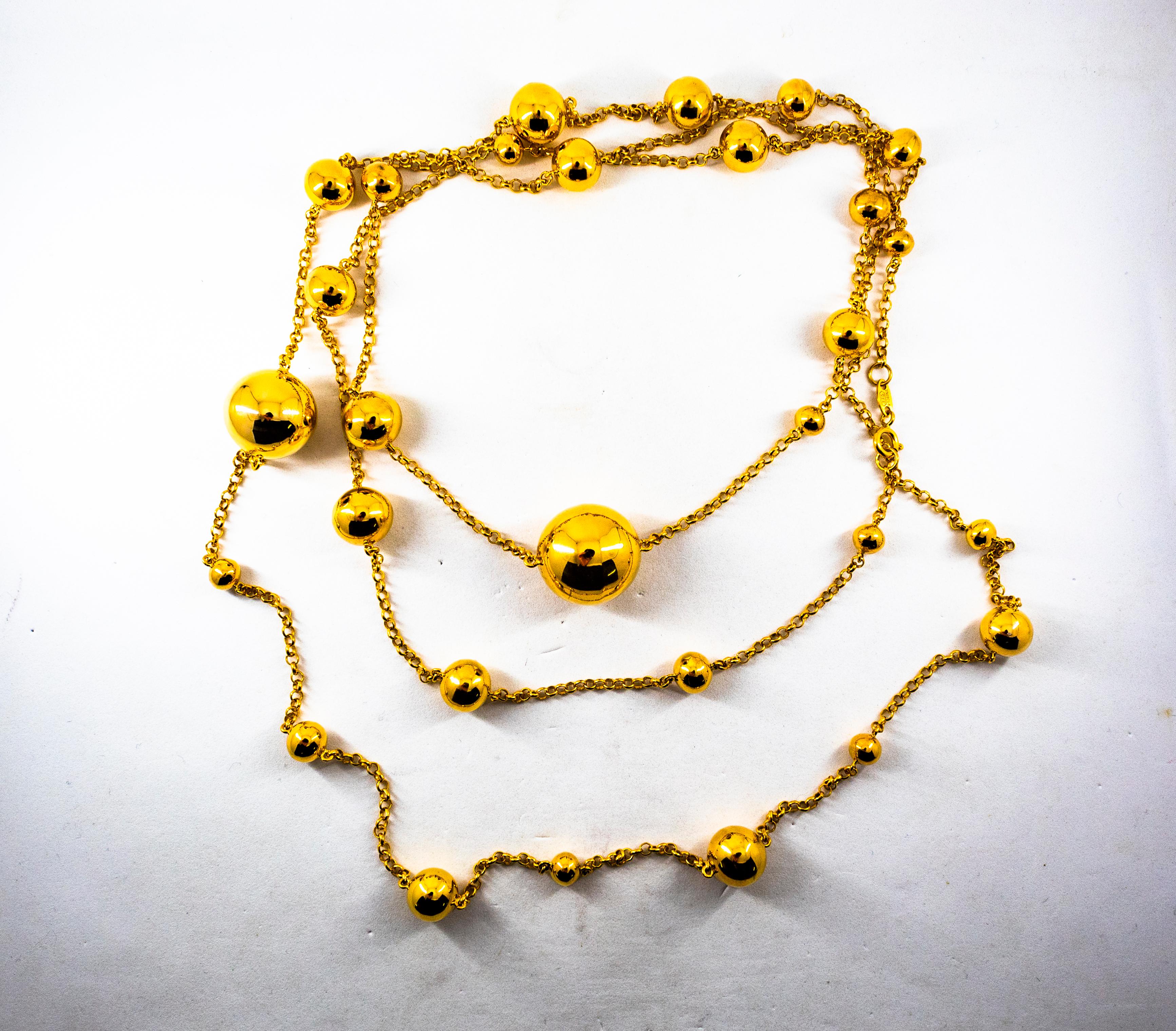 Art Deco Style Handcrafted Yellow Gold Drop Necklace For Sale 11
