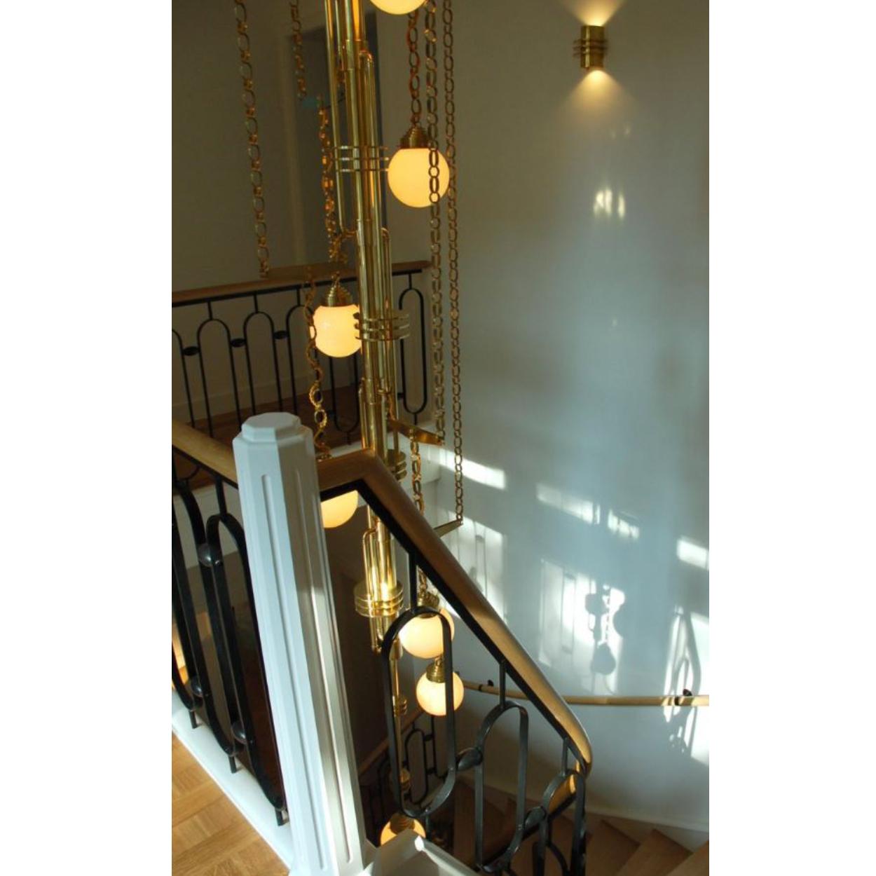 Art Deco Style Handmade Nickel Wall Light Fixture, Contemporary for Michael in vendita 4