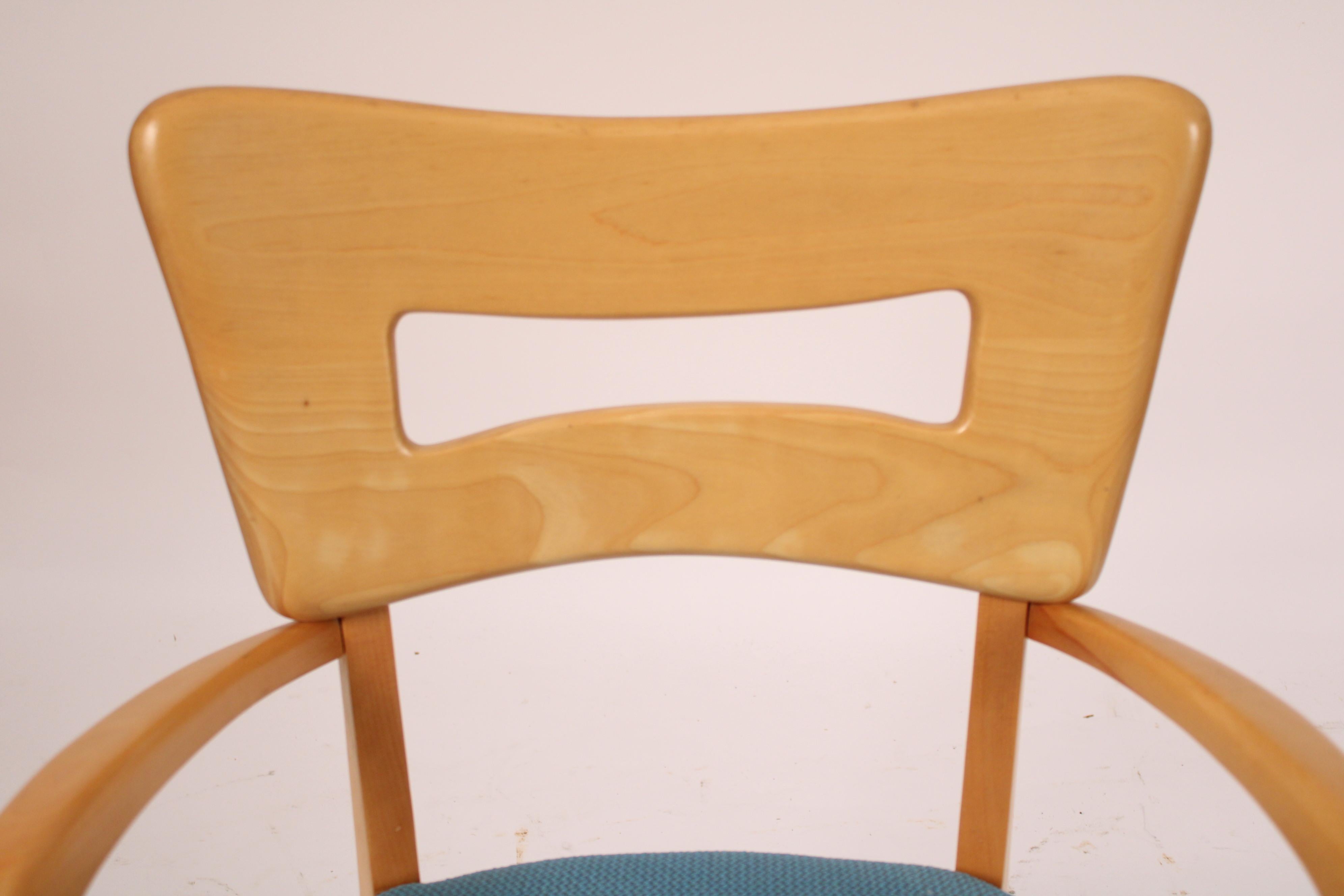 Esstisch aus Haywood Wakefield im Art-déco-Stil und vier Stühlen im Angebot 6