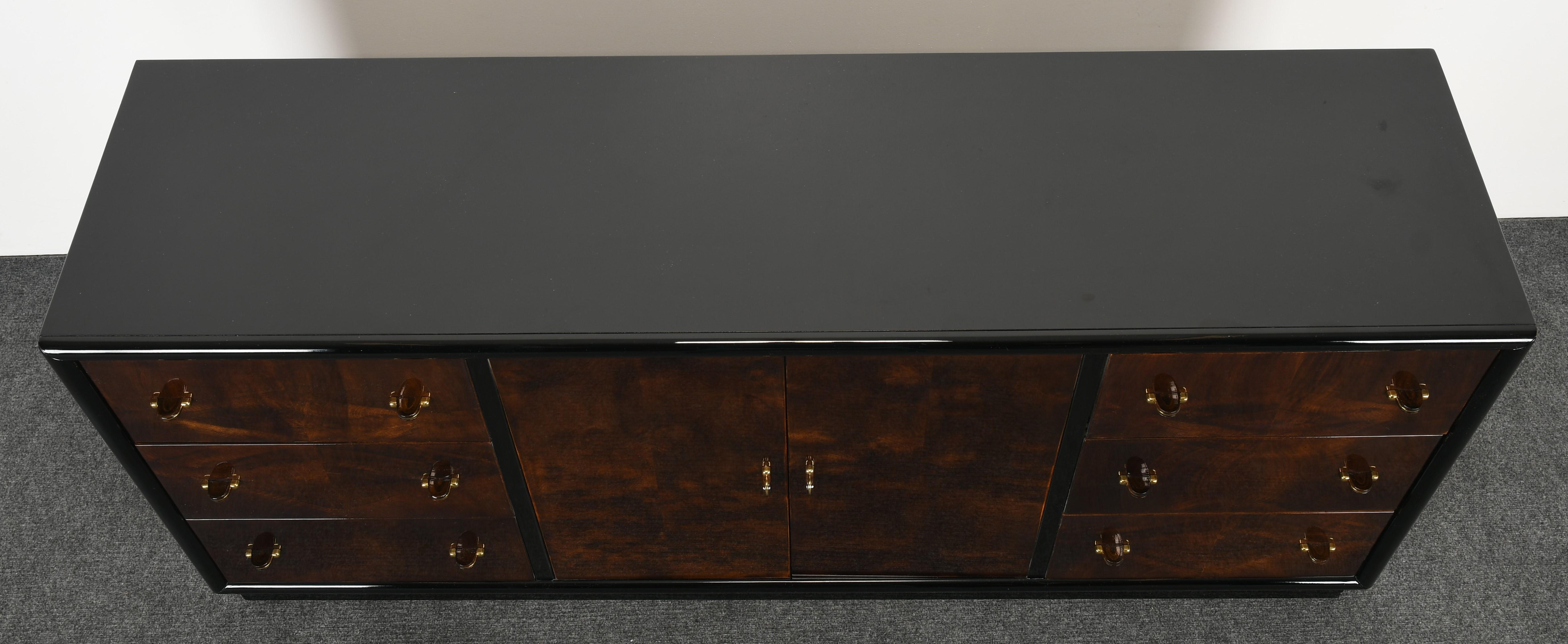 Lacquered Art Deco Style Henredon Scene Three Credenza, 1987