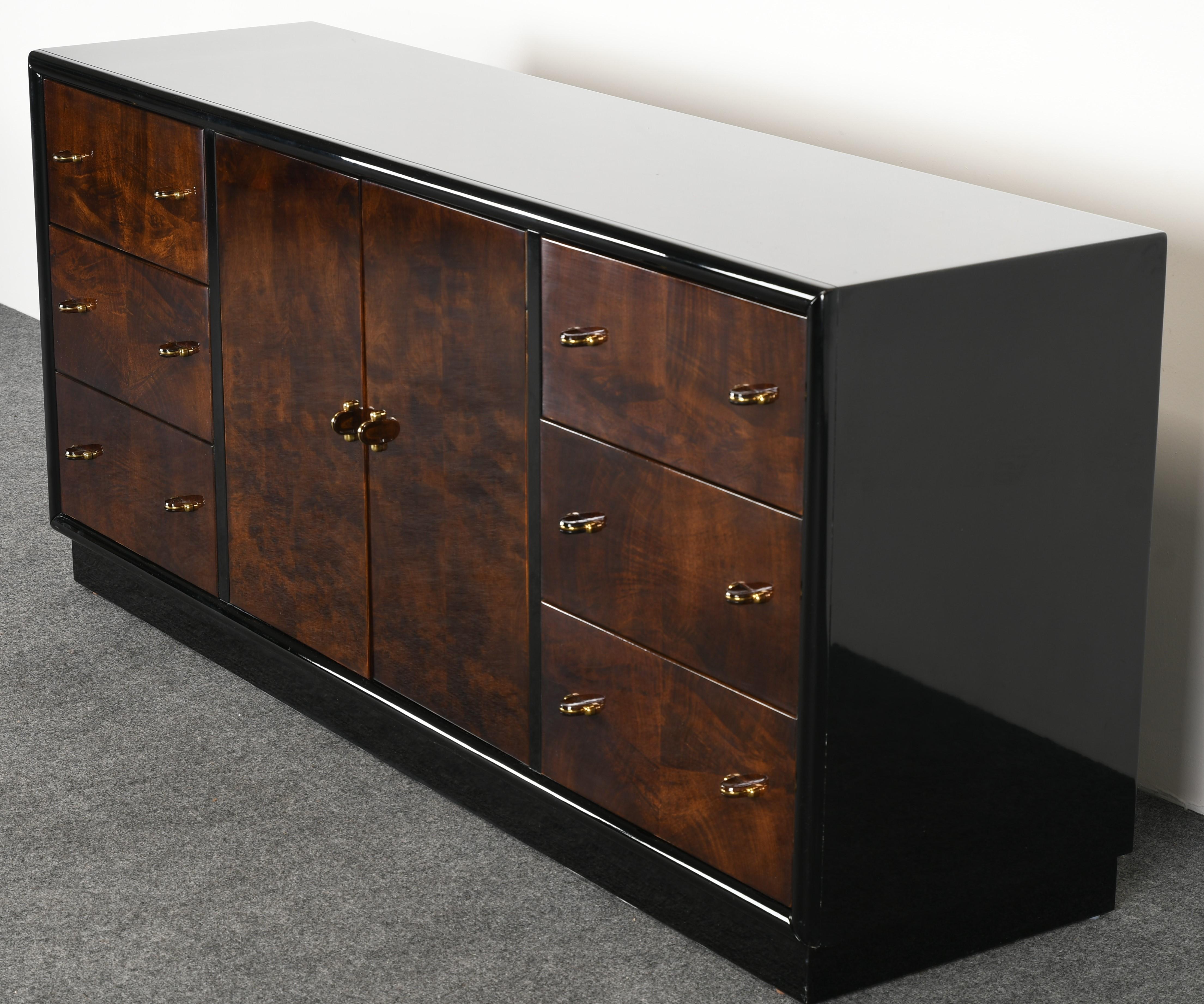 Brass Art Deco Style Henredon Scene Three Credenza, 1987