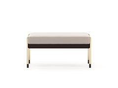 Art Deco Style Her Bench made with Oak, Metal and Brass