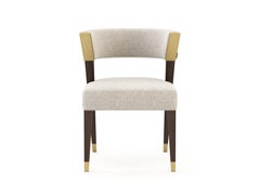 Sedia Her in stile Art Deco realizzata in Oak, tessuto e ottone da Stylish Club