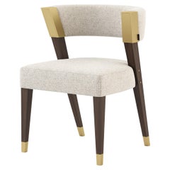 Ihr Stuhl im Art-Déco-Stil aus Eiche, Textil und Messing von Stylish Club