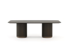 Mesa de Comedor Estilo Art Decó Hecha a Mano con Roble y Latón por Stylish Club