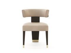 Sedia da donna in stile Art Deco realizzata in Oak, pelle e ottone da Stylish Club