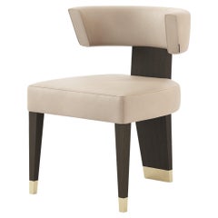 Art Deco Style Her ll Chair Made with Oak, Leather and Brass by Stylish Club