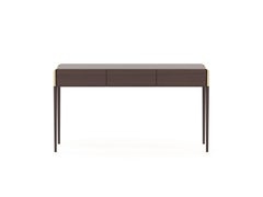 Art Deco Style Her ll Desk Made with Wood and Brass, Handmade by Stylish Club