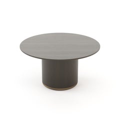 Art Deco Style Her Round Dining Table Made with Oak and Brass by Stylish Club