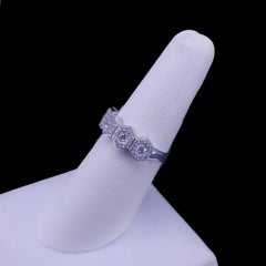 Art Deco Style Hexagon Diamond Eternity Ring in 18K White Gold