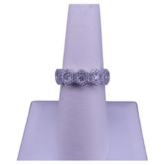 Art Deco Style Hexagon Diamond Eternity Ring in 18K White Gold