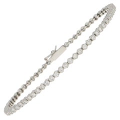 Art Deco Style Hexagonal Diamond Line Bracelet Set in Platinum