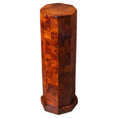 Art Deco Style Hexagonal Thuya Burl Plinth