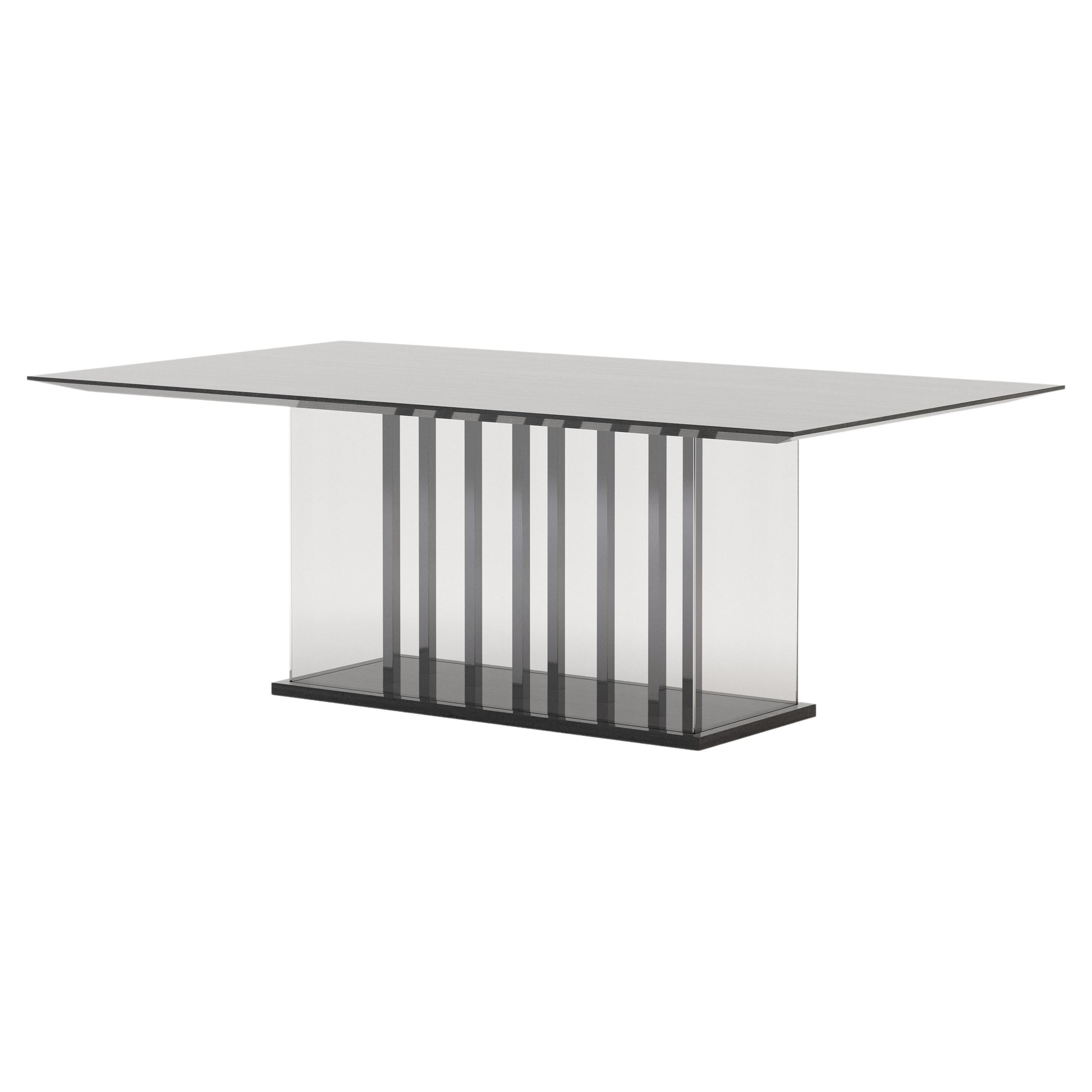 Art Deco style His Dining Table Made with Wood, Glass And Iron By Stylish Club