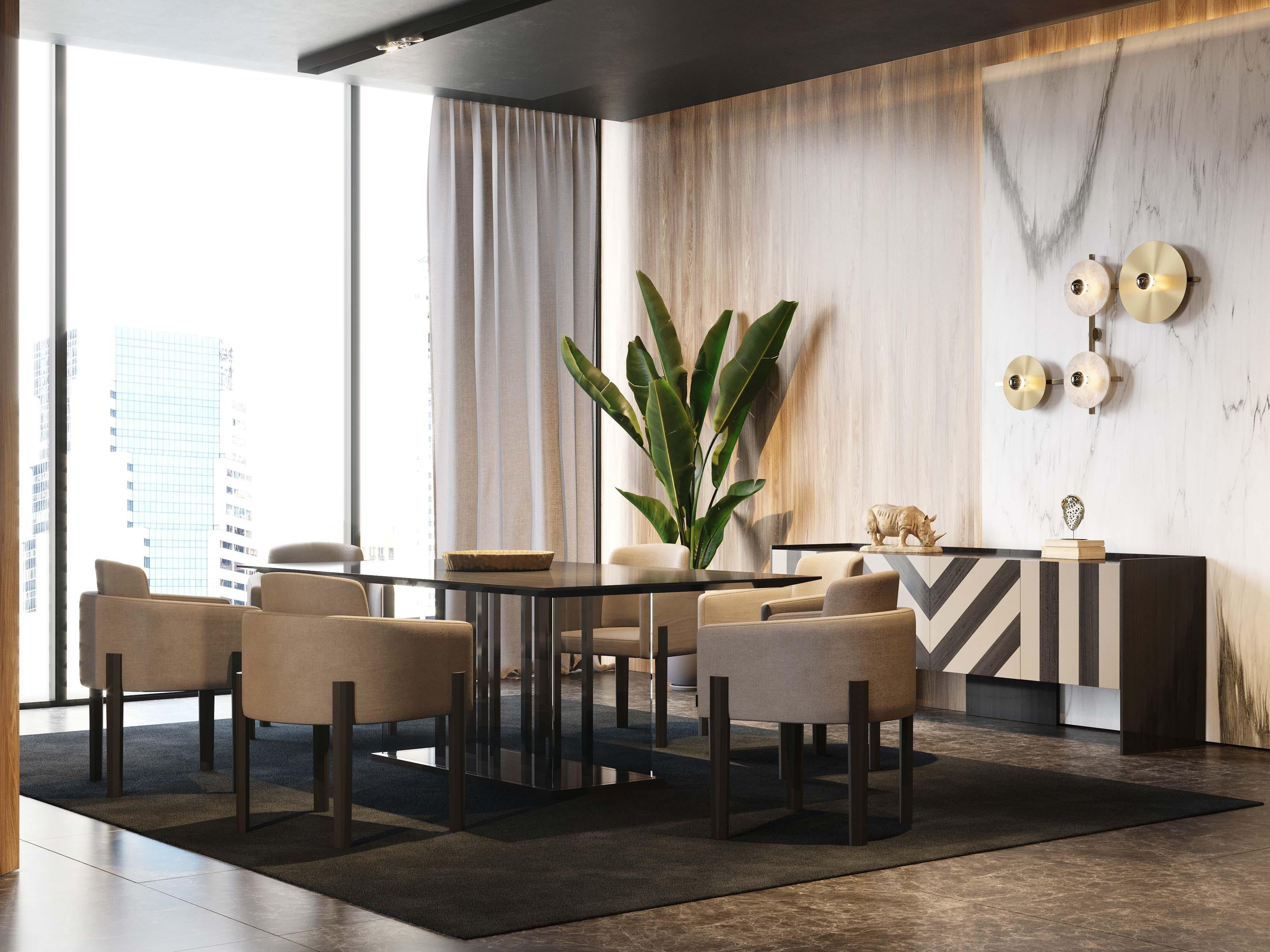 Portoghese Sedia His Il in stile Art Deco realizzata in Oak e tessuto, fatta a mano da Stylish Club in vendita