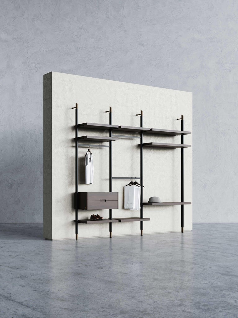 Art Deco style His Modular Walk-in Wardrobe Night System made with wood ...