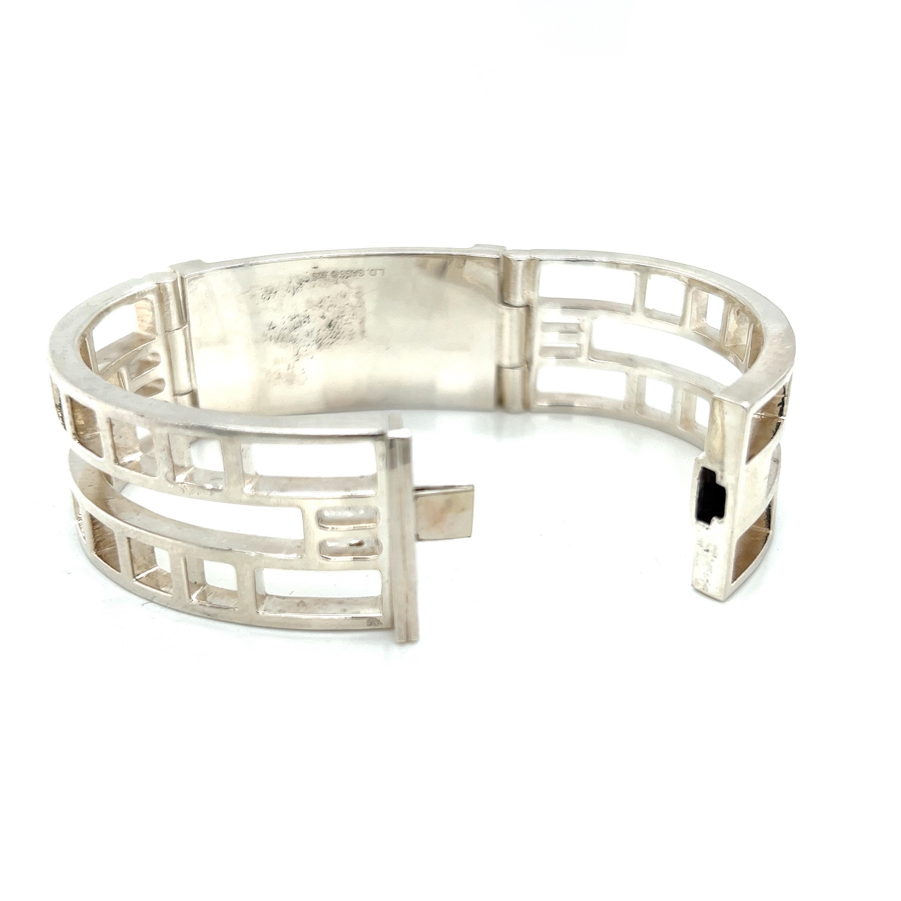 Art Deco Style ID Bracelet with Strawberry Quartz in Sterling Silver  For Sale 2