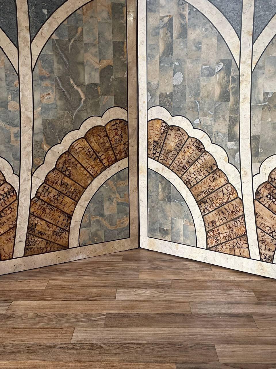 Divisorio per ambienti in pietra intarsiata in stile Art Deco Foldes in vendita 3