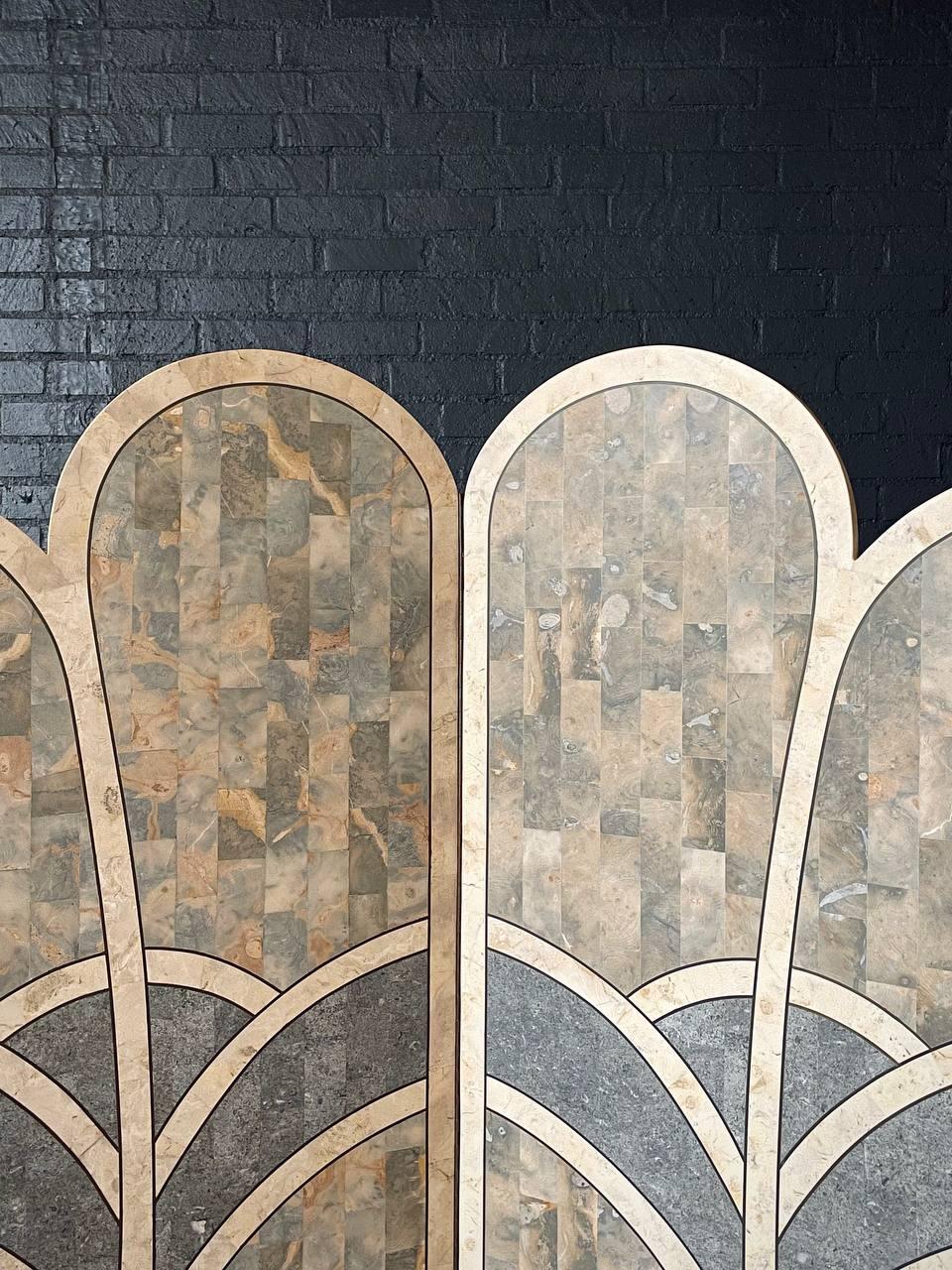 Ottone Divisorio per ambienti in pietra intarsiata in stile Art Deco Foldes in vendita
