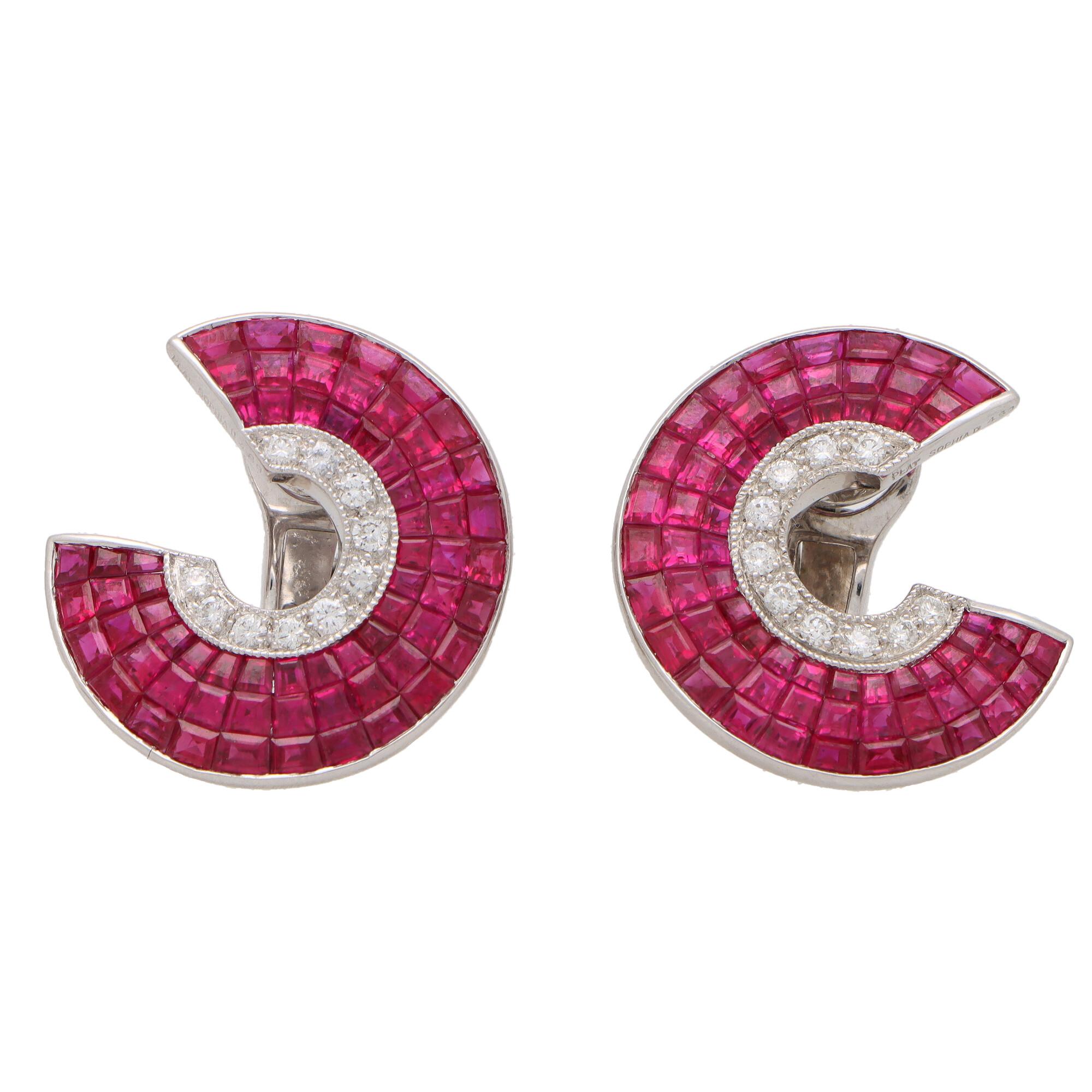 platinum ruby earrings