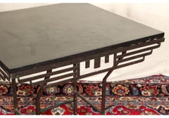 Art Deco Style  Iron Frame Center Table after Lalique