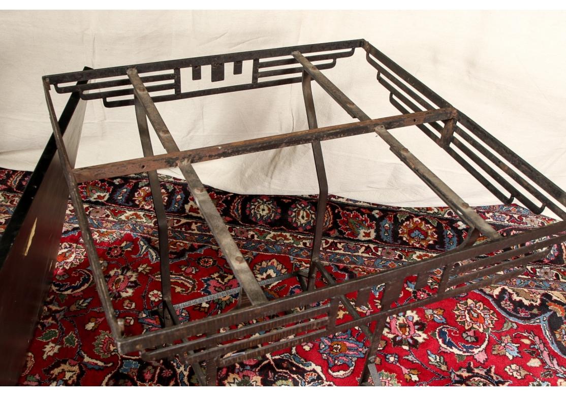Other Art Deco Style  Iron Frame Center Table after Lalique For Sale