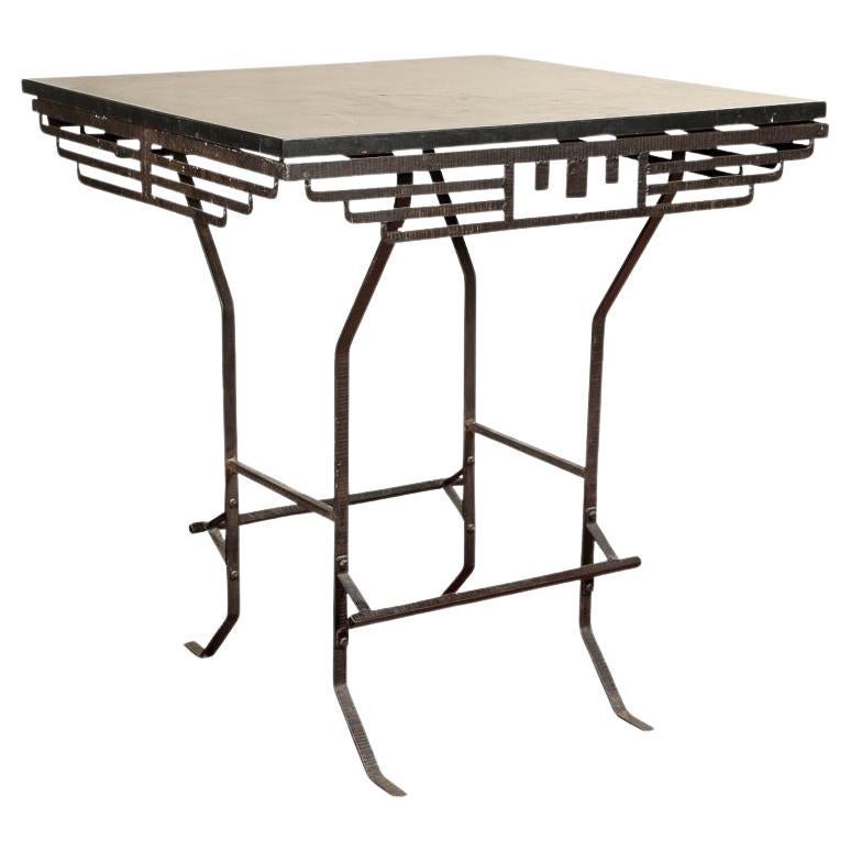 Art Deco Style  Iron Frame Center Table after Lalique For Sale